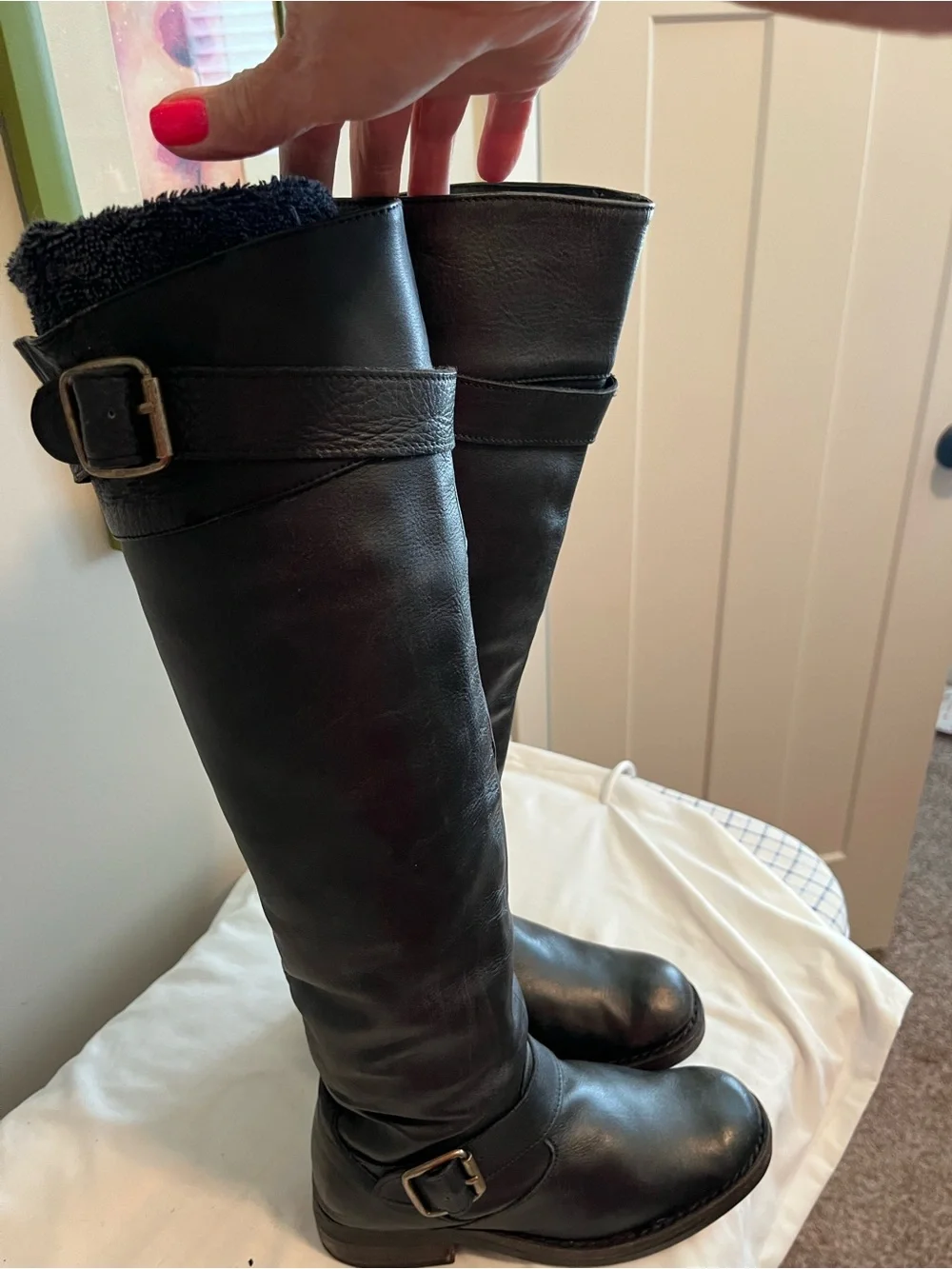 Jefferey Campbell Classic Tall Black Leather Riding Boots